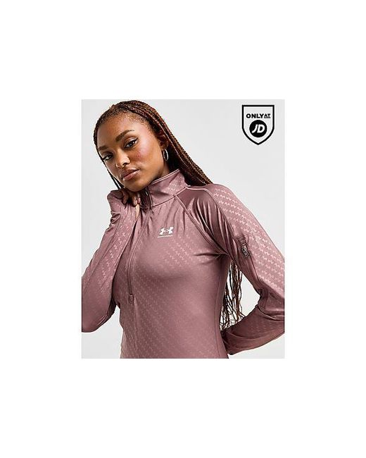 Felpa Embossed All Over Print 1/2 Zip di Under Armour in Pink