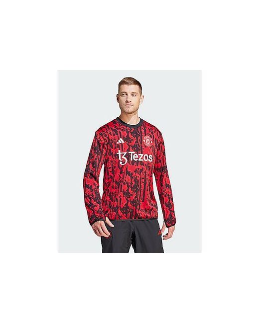 Adidas Red Manchester United Pre-match Warm Top for men