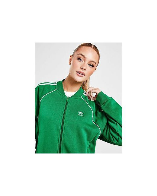 Adidas Originals Green 3-stripes Fleece Bomber Jacket