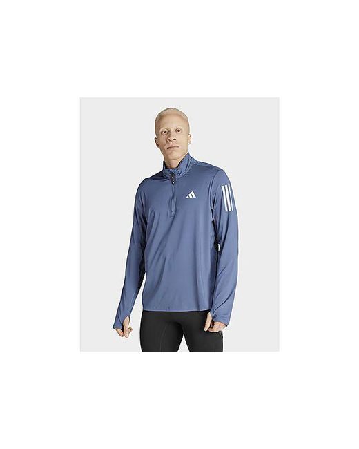Adidas Blue Own The Run Half-zip Jacket for men