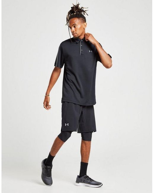 under armour corporate men's black tech polo