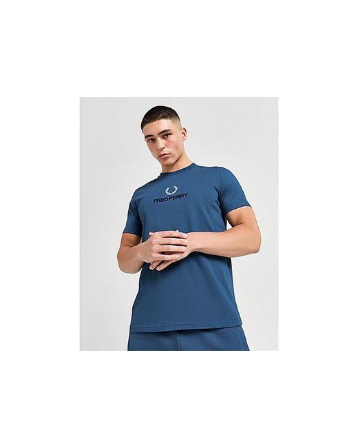 Fred Perry Blue Global Stack Logo T-shirt for men