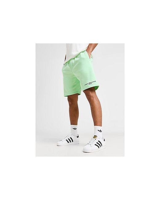 Tommy Hilfiger Green Small Logo Fleece Shorts for men