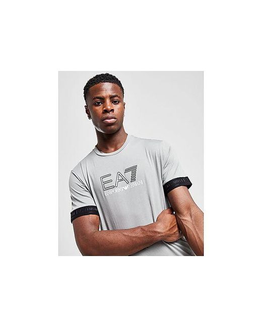EA7 Black Visibility Logo Tape T-shirt for men