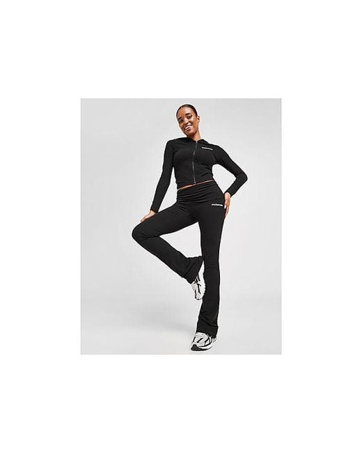 McKenzie Black Fold-over Flare Leggings