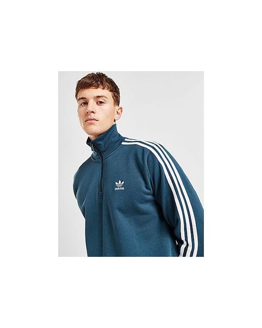 Sweatshirt Zippé 3 bandes Adidas Originals pour homme en coloris Blue
