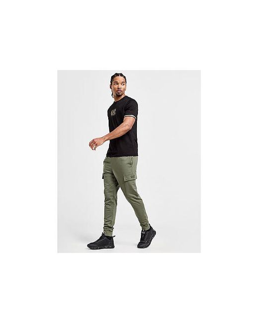 EA7 Black Core French Terry Cargo Joggers for men