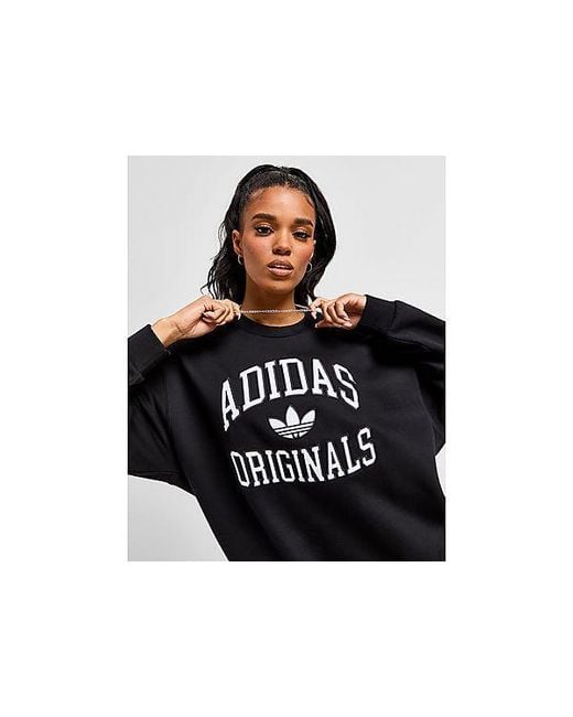 Adidas Originals Black Varsity Crew Sweatshirt