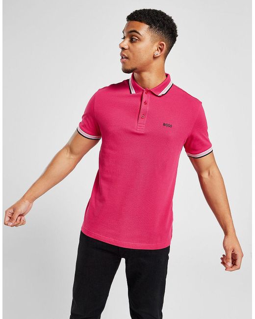 BOSS by HUGO BOSS Paddy Polo Shirt in Pink for Men | Lyst UK