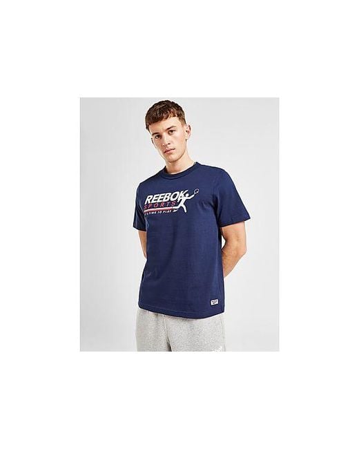 T-Shirt con Grafica Tennis di Reebok in Blue da Uomo