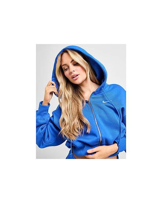 Phoenix Crop Full Zip Hoodie Nike en coloris Blue