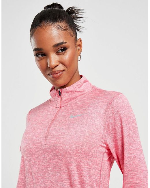Nike Running Element 1/4 Zip Top in Pink | Lyst UK