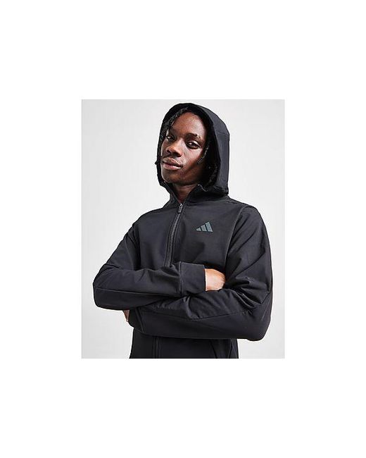 Adidas Black Designed For Training Woven Full Zip Jacket for men