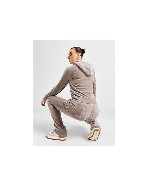 Juicy Couture Diamante Velour Joggers in Black Lyst UK