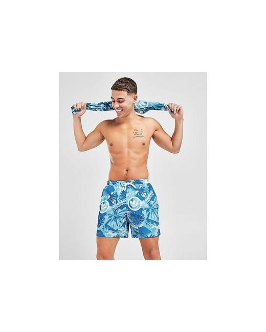 Adidas Originals Black Summer Sticker All Over Print Swim Shorts for men
