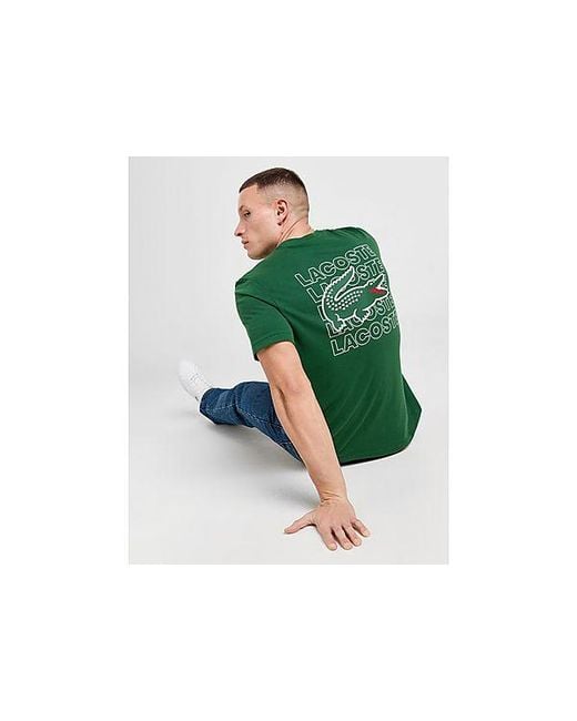 Lacoste Repeat Back Print T-shirt in Green for Men | Lyst UK