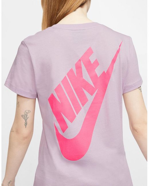 Nike Cotton Swoosh Graphic T-shirt in Pink - Lyst
