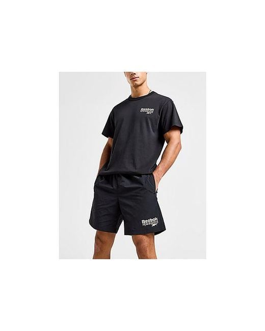 Reebok Black Stack Logo Shorts for men