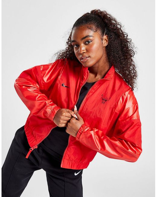 Nike Nba Chicago Bulls Courtside Lightweight Jacket in Red | Lyst UK