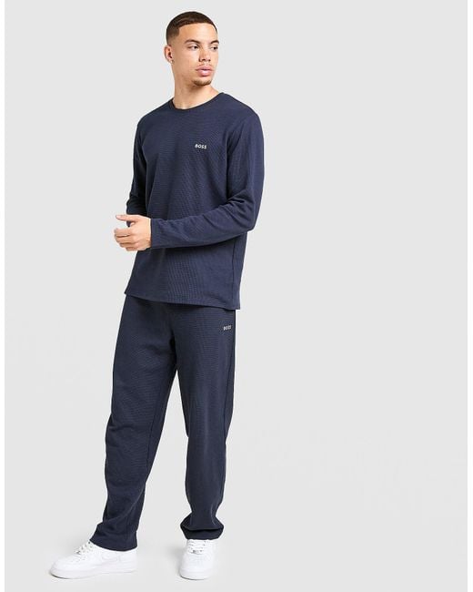 Waffle Track Pants Boss pour homme en coloris Blue