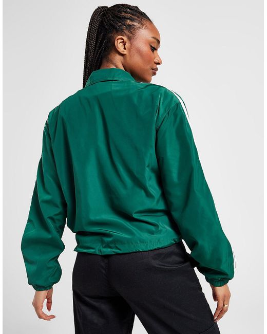 adidas Originals 3-stripes Coach Jacket in Green | Lyst UK