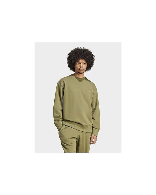 Adidas Originals Green Adicolor Contempo Crew French Terry Sweatshirt for men
