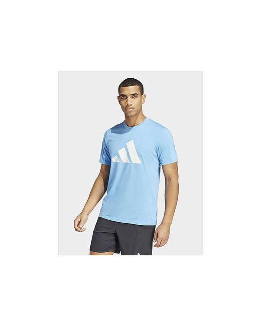Adidas Blue Train Essentials Feelready Logo Training Tee for men