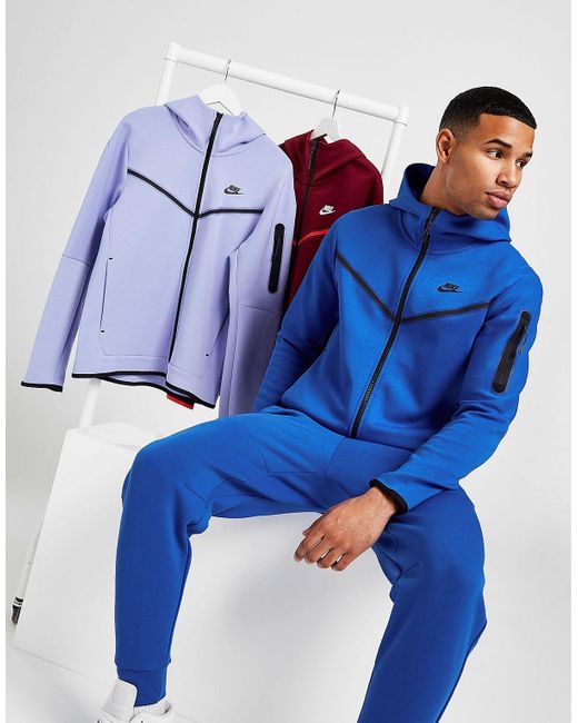 Nike Tech Fleece Full Zip Hoodie in Blue for Men | Lyst UK