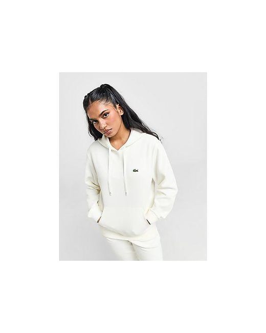 Lacoste White Small Logo Hoodie