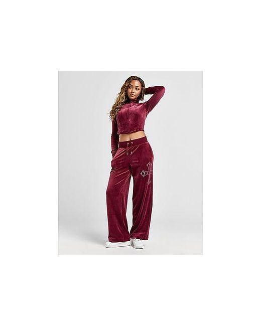 Juicy Couture Diamante Cross Joggers in Red Lyst UK