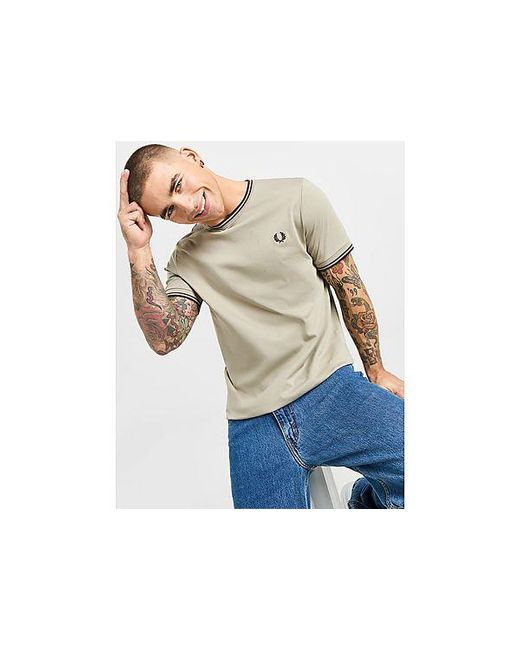 Fred Perry Natural Twin Tipped Ringer Short Sleeve T-shirt for men