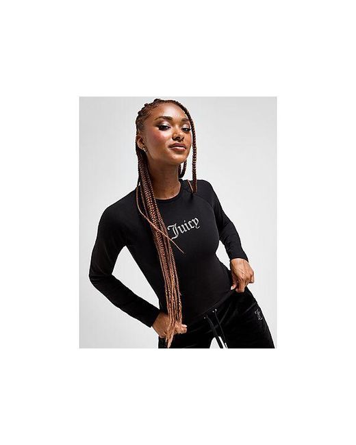 Juicy Couture Black Diamante Slim Long Sleeve T-shirt