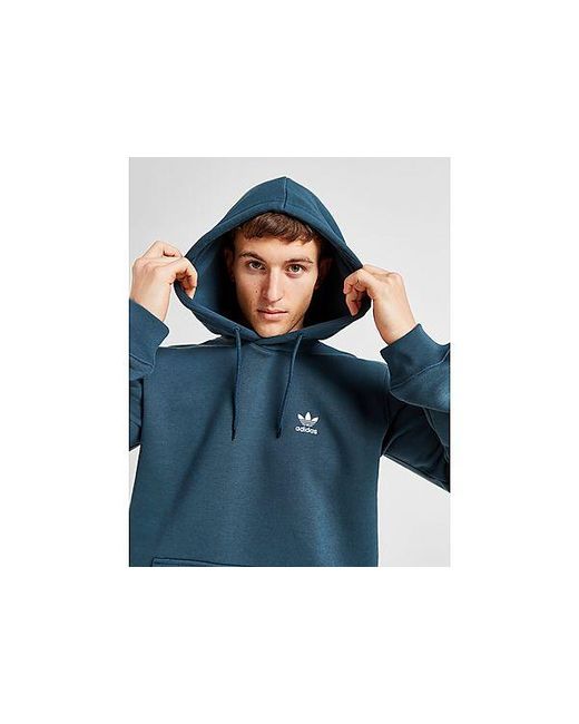 Adidas Originals Blue Trefoil Essential Fleece Hoodie for men