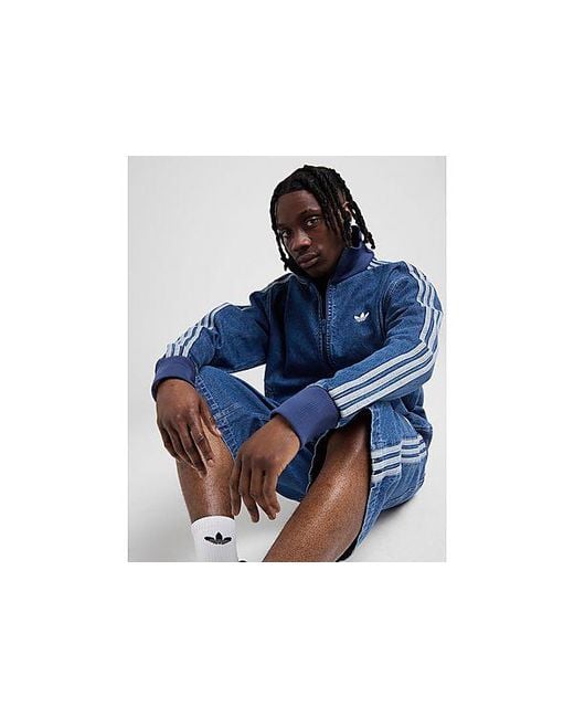 adidas DENIM FIREBIRD TRACKTOP ミディアムブルー アディカラー