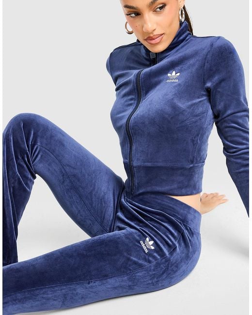 Pantalon De Survêtement Velours Essential Slim Adidas Originals en coloris Blue