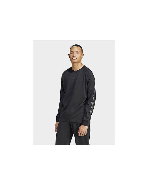 Adidas Black Graphic Long Sleeve Tee for men