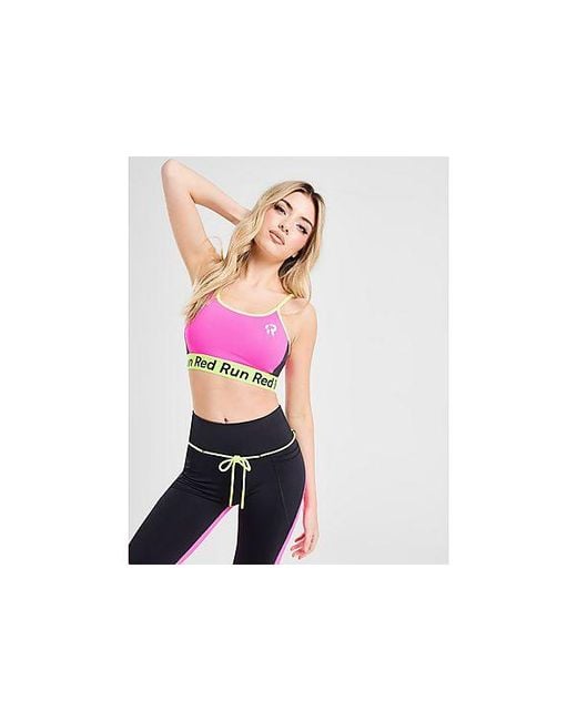 Red Run Activewear Black Twin Flame Adjustable Sports Bra