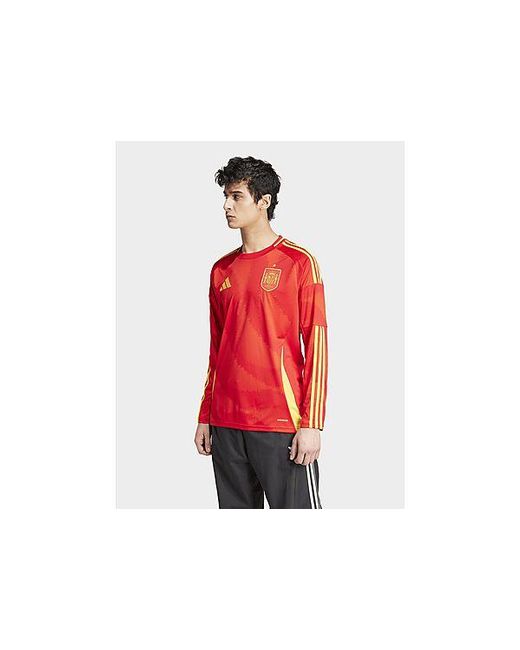 Adidas Red Spain 24 Long Sleeve Home Jersey for men