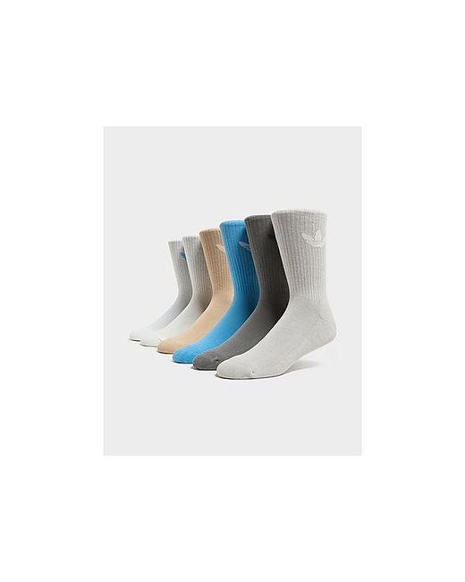 Adidas Originals Black 6-pack Trefoil Cushion Crew Socks