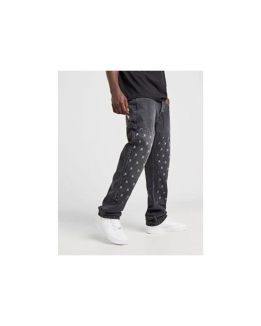 Hoodrich Black Majesty All Over Print Carpenter Jeans for men