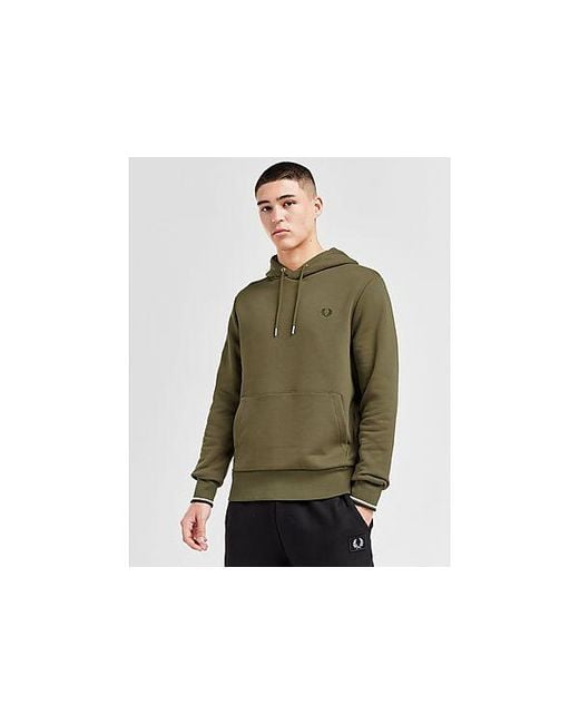 Fred Perry Green Overhead Tipped Hoodie for men