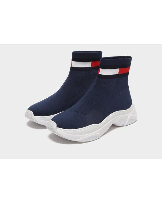 tommy hilfiger sock boots navy