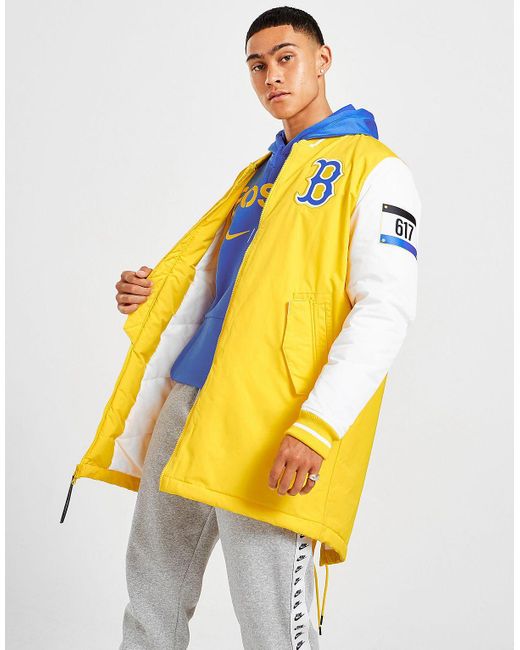Nike Synthetic Mlb Boston Red Sox City Connect Dugout Jacket in Yellow ...