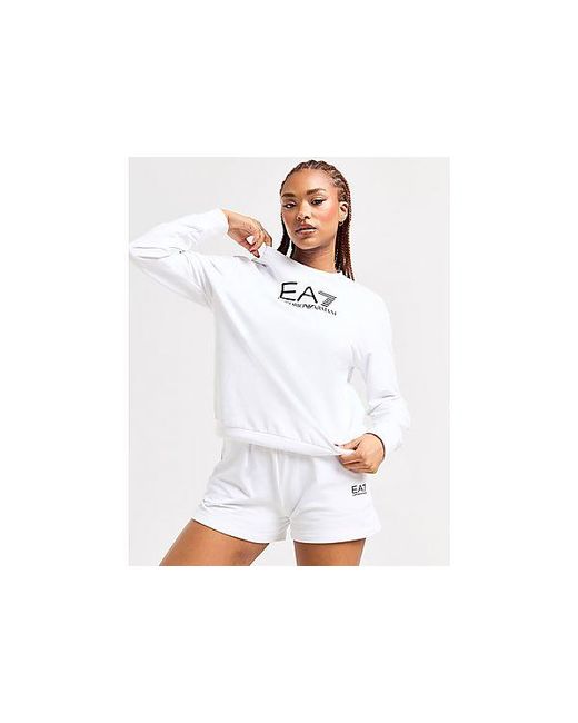 EA7 White Train Sweatshirt/shorts Set
