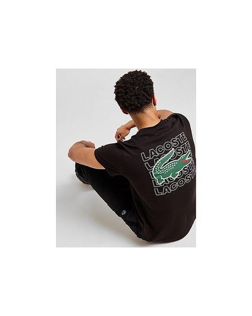 LACOSTE☆Repeat Back Print Tシャツ 2色【UK発】 Lacoste Repeat Back Print T-shirt in Black for Men | Lyst UK