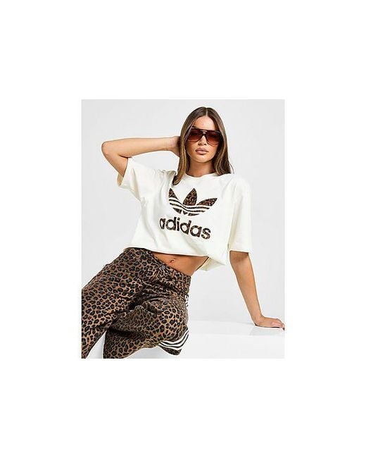 ★ADIDAS ORIGINALS★ Leopard Print Trefoil Boyfriend T-Shirt Black adidas Originals Leopard Print Trefoil Boyfriend T