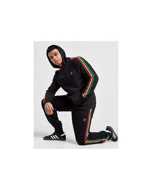 Adidas Originals Black 3-stripes Multicolour Joggers for men