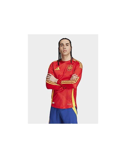 Adidas Red Spain 24 Long Sleeve Home Authentic Jersey for men