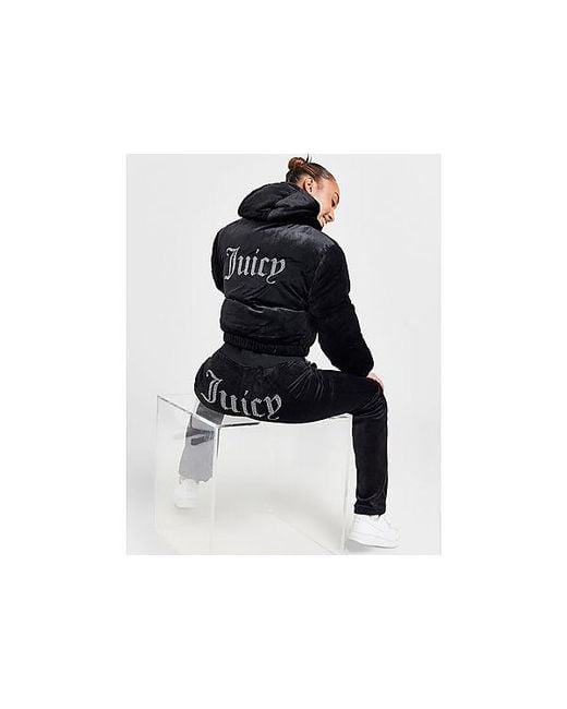 Juicy Couture Diamante Velour Puffer Jacket in Black for Men Lyst UK