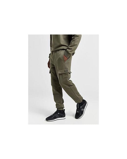 EA7 Black Core Fleece Cargo Joggers for men